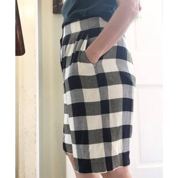 NWT VTG KATHRYN DEENE Ribcage Rise Wide Leg Buffalo Plaid Gaucho Shorts SZ 10 - Picture 2 of 12